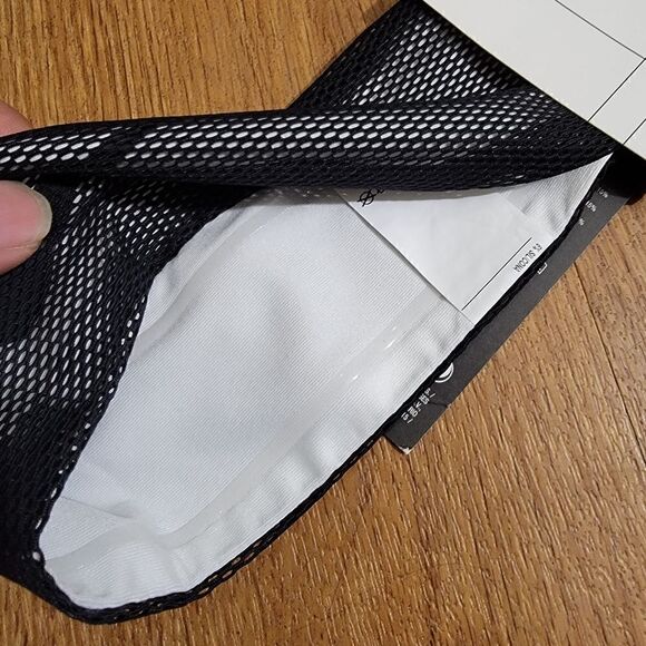 Nike Fury Mesh Headband Black White Swoosh Elastic Dri-Fit Gym Training Yoga New - Picture 6 of 8